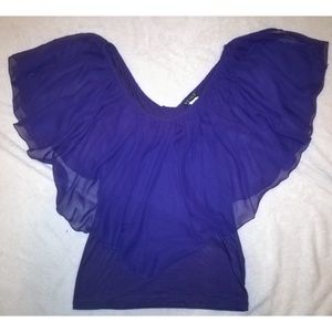 VENUS DEEP PURPLE FLOWY TOP